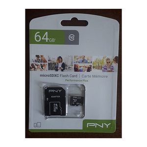 SD MicroSD XC Card 64GB PNY Performance Plus Cl.10 retail