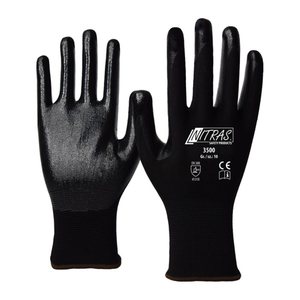 NITRAS SAFETY unisex Arbeitshandschuhe 3500 schwarz Größe 8, 12 Paar