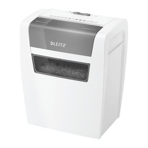 AKTION: LEITZ IQ Home Aktenvernichter mit Partikelschnitt P-4, 4 x 28 mm, bis 6 Blatt, weiß mit 5 Euro CashBack