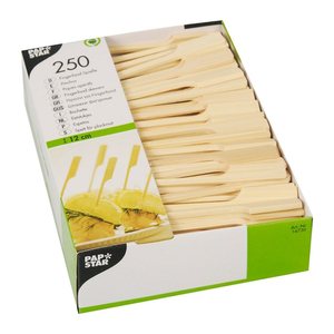 PAPSTAR Einweg-Fingerfood-Spieße, Holz, 250 St.