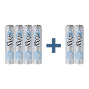 4 + 2 GRATIS: ANSMANN Akkus maxE Ni-MH Micro AAA 800 mAh, 4 St. + GRATIS 2 St.