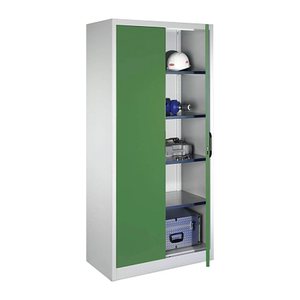 CP Stahlschrank 08921-00 S10116 lichtgrau, rededagrün 4 Fachböden 93,0 x 50,0 x 195,0 cm, aufgebaut, 1 St.