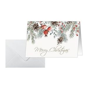 SIGEL Weihnachtskarten Red Berries and pine Cones DS085 DIN A6, 25 St.