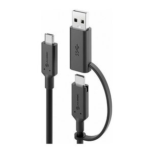 Alogic USB C Kabel Typ C -C USB +A Adapter M/M 1,2m, sw