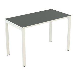PAPERFLOW easyDesk Schreibtisch anthrazit rechteckig, 4-Fuß-Gestell weiß 114,0 x 60,0 cm