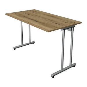 Kerkmann Smart office Schreibtisch eiche rechteckig, C-Fuß-Gestell silber 120,0 x 65,0 cm