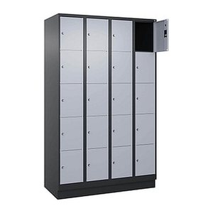 CP Schließfachschrank Classic PLUS schwarzgrau, weißaluminium 080020-405 S10040, 20 Schließfächer 120,0 x 50,0 x 195,0 cm
