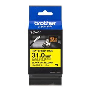 brother Schrumpfschlauch HSe-661E HSE661E, 31 mm, schwarz auf gelb, 1 St.