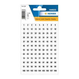 HERMA Klebenummern 4128 Zahlen, schwarz, 10x 540 Etiketten