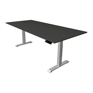 Kerkmann Move 4 elektrisch höhenverstellbarer Schreibtisch anthrazit rechteckig, T-Fuß-Gestell silber 225,0 x 100,0 cm