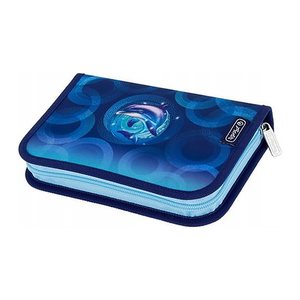 herlitz Federmäppchen befüllt Dolphin Ride blau 31-teilig, 20,5 x 3,8 cm