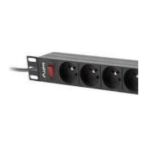 LANBERG 19" PDU-Steckdosenleiste 1U 9xSchuko 3,0m 16A sw