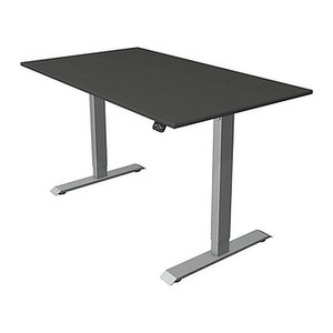 Kerkmann Move 1 elektrisch höhenverstellbarer Schreibtisch anthrazit rechteckig, T-Fuß-Gestell silber 140,0 x 80,0 cm