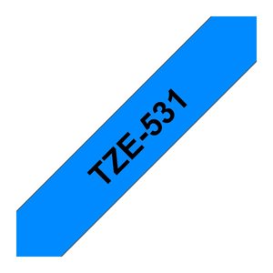 brother Schriftband TZe-531 TZE531, 12 mm, schwarz auf blau, 1 St.