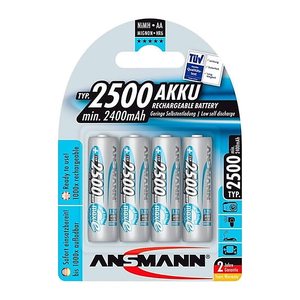 ANSMANN Akkus Ni-MH Mignon AA 2.400 mAh, 4 St.