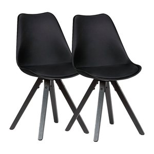 WOHNLING Esszimmerstühle WL6.134 schwarz Kunststoff, 2 St.