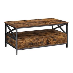 VASAGLE Couchtisch rechteckig Spanplatte braun 100,0 x 55,0 x 45,0 cm, 1 St.