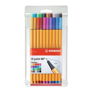 STABILO point 88 Fineliner farbsortiert 0,4 mm, 20 St.