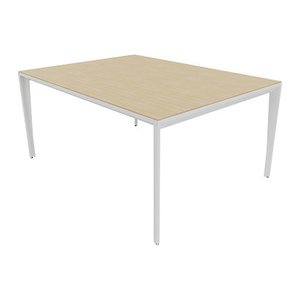 Quadrifoglio Konferenztisch X5 eiche rechteckig, Vierkantrohr weiß, 160,0 x 120,0 x 75,0 cm