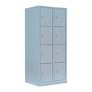 LÜLLMANN Schließfachschrank lichtgrau 523420, 8 Schließfächer 80,0 x 50,0 x 180,0 cm