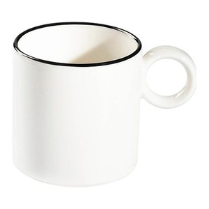 ID Fine Kaffeetassen Modest Black Ring weiß 0,08 l, 12 St.