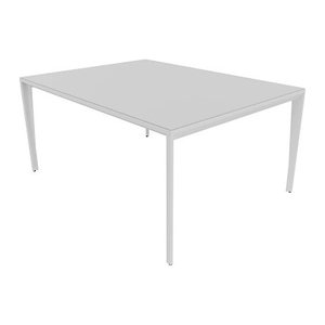 Quadrifoglio Konferenztisch X5 grau rechteckig, Vierkantrohr weiß, 160,0 x 120,0 x 75,0 cm