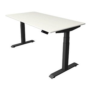 Kerkmann Move 4 elektrisch höhenverstellbarer Schreibtisch weiß rechteckig, T-Fuß-Gestell grau 160,0 x 80,0 cm