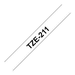 brother Schriftband TZe-211 TZE211, 6 mm, schwarz auf weiß, 1 St.