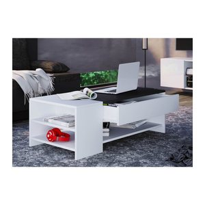 VCM my home Tindus Couchtisch rechteckig Spanplatte schwarz 100,0 x 50,0 x 35,0 cm, 1 St.