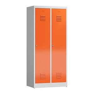 ClassiX Spind feuerrot, lichtgrau X-515124, 2 Schließfächer 80,0 x 50,0 x 180,0 cm