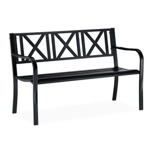 relaxdays Gartenbank 10026112_0 schwarz Metall 127,0 cm