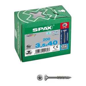 SPAX® Universalschrauben T15 Senkkopf Edelstahl A2 0197000350403 3,5 mm x 40 mm, 200 St.