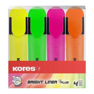 Kores® Brightliner Textmarker farbsortiert, 4 St.