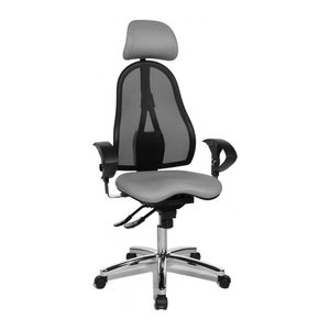 Topstar Bürostuhl Sitness 45, ST99U L53X Stoff grau, Gestell chrom