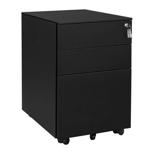 SONGMICS Rollcontainer schwarz 3 Auszüge 39,0 x 52,0 x 60,0 cm