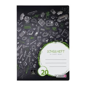 LANDRE Schulheft A4 16 Blatt Lineatur 20 (blanko)