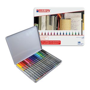 edding 55 Fineliner-Set farbsortiert 0,3 mm, 16 St.