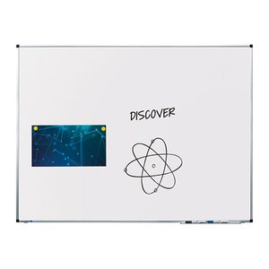 AKTION: Legamaster Whiteboard PREMIUM 150,0 x 120,0 cm weiß spezialbeschichteter Stahl + GRATIS 2 Boardmarker TZ (schwarz, blau), Whiteboard Löscher, Markerhalter, Magnet