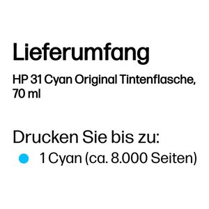 HP 31(1VU26AE) cyan Tintenflasche