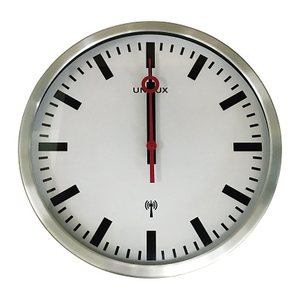unilux Wanduhr STATION grau Aluminium, Ø 35,5 cm