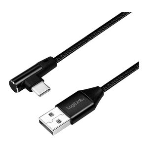 Logilink USB-Stecker USB 2.0 zu USB-C (90° gewinkelt) 0,3m