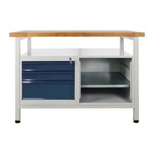 ADB Werkbank lichtgrau, anthrazitgrau 3 Schubladen 120,0 x 60,0 x 84,0 cm