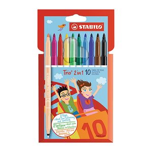STABILO Trio 2in1 Filzstifte farbsortiert, 10 St.