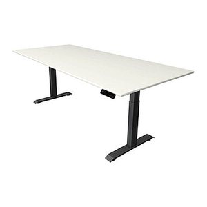 Kerkmann Move 4 elektrisch höhenverstellbarer Schreibtisch weiß rechteckig, T-Fuß-Gestell grau 225,0 x 100,0 cm
