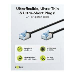 goobay RJ-45 Netzwerkkabel 7,5 m schwarz bis zu 10,00 Gbit/Sek. bis zu 500 MHz, 1 St.