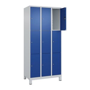 CP Schließfachschrank Classic Plus enzianblau, lichtgrau 080010-303 S10003, 9 Schließfächer 90,0 x 50,0 x 195,0 cm