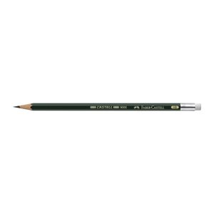 FABER-CASTELL 9000 Bleistifte HB grün mit Radierer, 12 St.