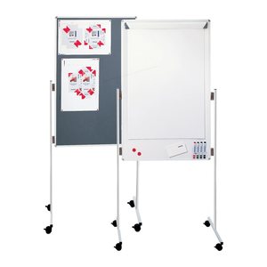 FRANKEN mobiles Whiteboard KombiFlipchart 76,0 x 121,0 cm grau#!#weiß Filz/Whiteboard