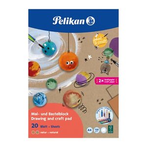Pelikan Zeichen-und Bastelblock A4,120g/m ,20 Blatt,Nat. FSC
