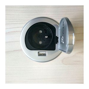 Kerkmann Move 1-fach Tischsteckdose 1,9 m silber mit USB-Buchse